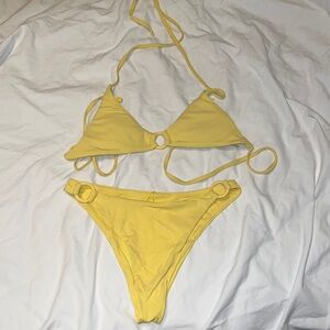 Yellow cheeky bathing suit